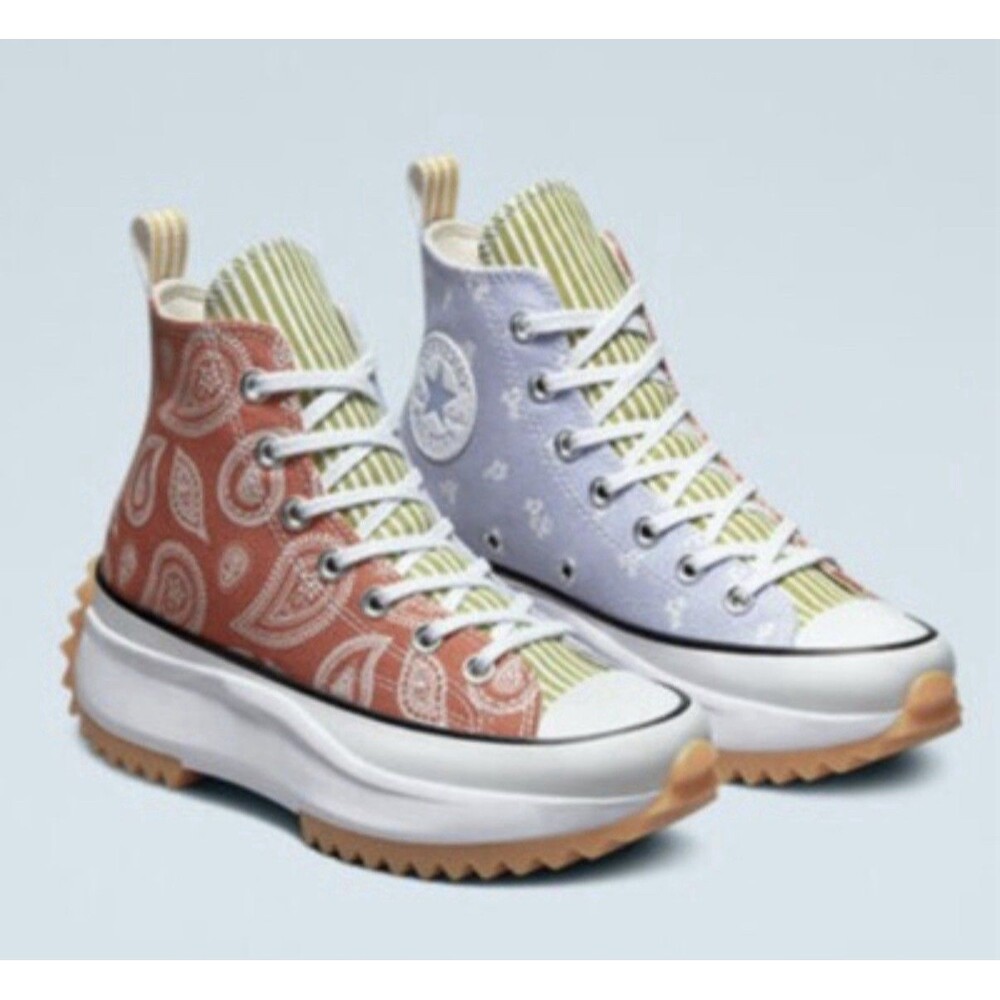 Converse Run Star Hike Bandana Patchwork Chuck Taylor Hightop Platform Size 8.5 - Picture 1 of 11